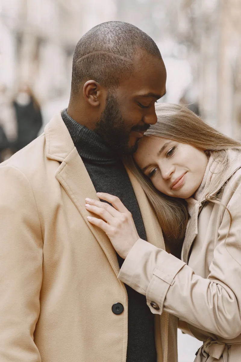 Couple holding each other